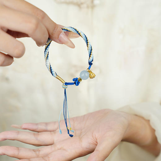 【普陀山】五行单珠-水 | 水润 · 帝王泽 师傅手工绳编手串 商品图2