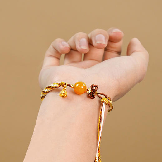 【普陀山】五行单珠-土 | 土安 · 定运珠 师傅手工绳编手串 商品图3