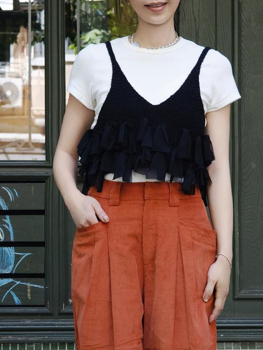 TYNVIE 荷叶装饰短款针织吊带 商品图6