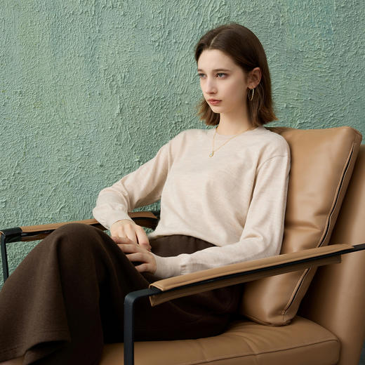 三彩2025冬季新款半身裙松紧高腰直筒裙开叉长裙简约气质女 商品图1