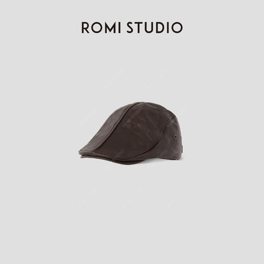ROMI STUDIO“个性英伦”皮质立体感文艺复古做旧贝雷帽 RWCAP36112 商品图0