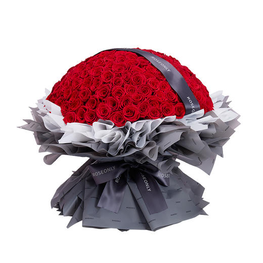 ROSEONLY诺誓 永生玫瑰 爱在满怀-永生手捧 199枝 送女友送老婆 商品图1