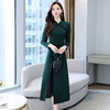 ZGUAN9012春秋季气质长袖民族风复古改良旗袍修身连衣裙显瘦中长款收腰开叉 商品缩略图1