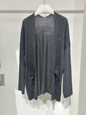 【门店同款】ENJOY秋季黑标点纱双口袋针织开衫 164543538