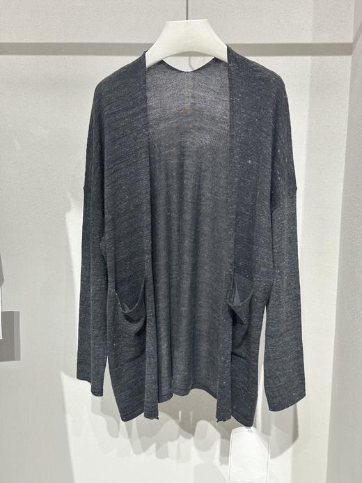 【门店同款】ENJOY秋季黑标点纱双口袋针织开衫 164543538 商品图0