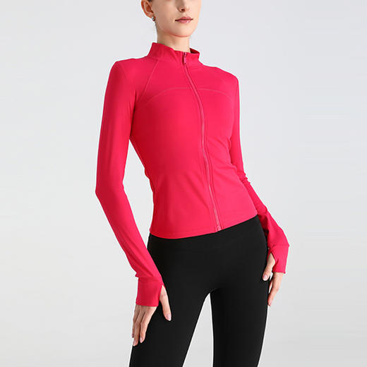 【139元任选2件】跃牌 “晨”系列 瑜伽服春秋外穿跑步健身长袖女立领修身显瘦开衫外套JLQXWT（活动产品，收货7天内支持退换） 商品图4