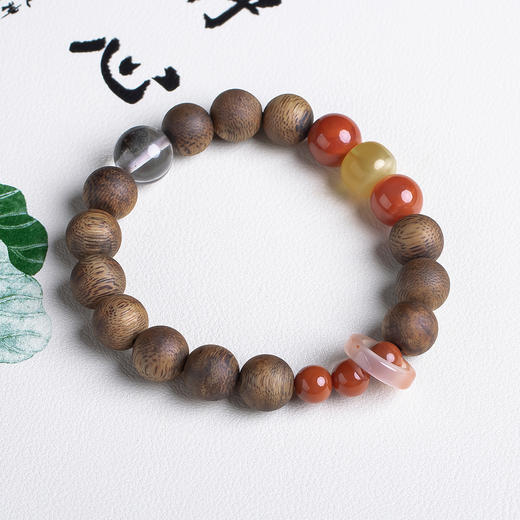 xy0561沉香+蜜蜡南红转运手串 商品图1