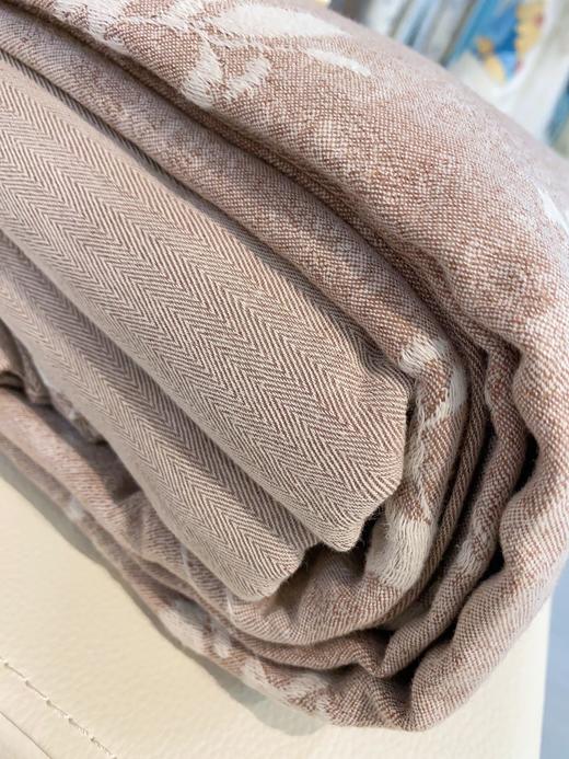 松植屋A类棉麻绑带款四件套日系风花卉撞色提花亚麻棉肌理床单被套 商品图10