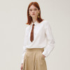 谜底白衬衣长袖女2025秋新品通勤简约刺绣钉珠百搭衬衫253MC1236 商品缩略图0