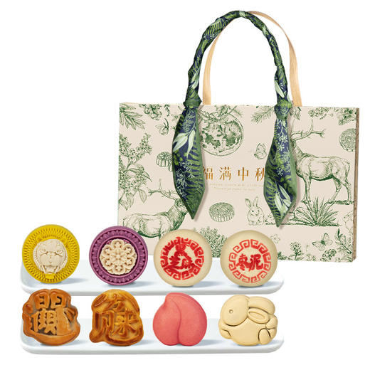 【8饼8味！中秋送礼优选🎁】广式苏式五仁冰皮流心奶黄 蛋黄莲蓉桃山皮月饼！精美礼盒让团圆更有仪式感✨ 商品图4