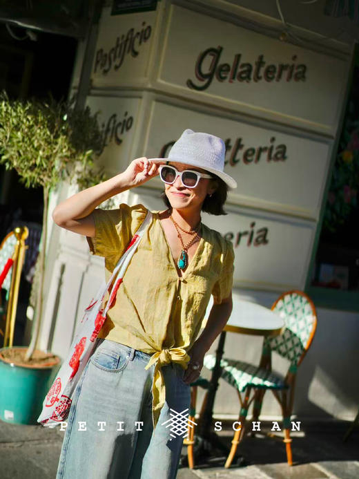 PETIT SCHAN小闪 #083  La La City 爱乐之城 手工编织纸草镂空度假感草帽小礼帽 商品图11