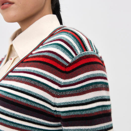 西藏羊绒藏式条纹开衫  SJF96W338N 商品图7