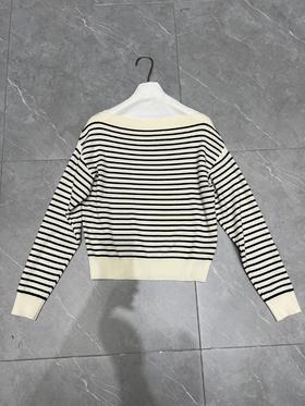 【门店同款】ENJOY秋季“光阴序语”一字肩两穿条纹针织衫 164943321