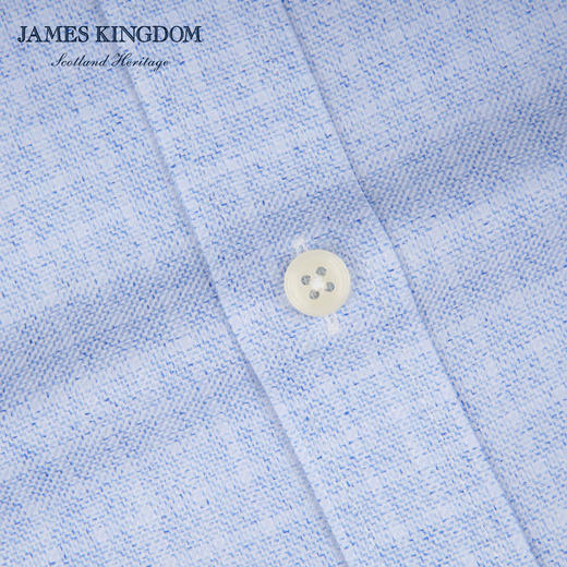 【商务云染100%棉】占姆士男士春秋季100%纯棉云染工艺合体版抗皱长袖衬衫 商品图3