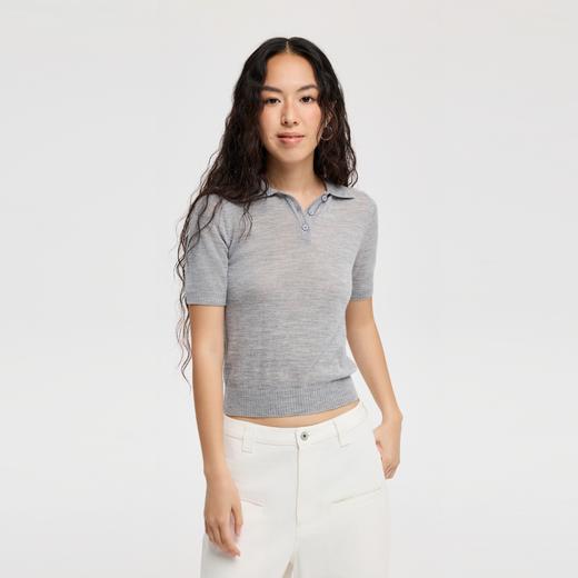 oneup羊毛针织短袖Polo 商品图2