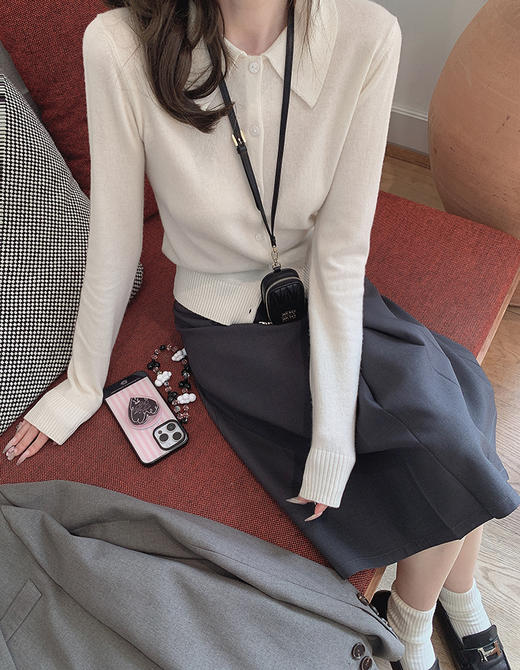 金蘑菇菇 丹麦假期 阿miu polo开衫组 / 100羊毛早秋时髦知识分子 商品图1