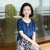 西子/【佛头青】桑蚕丝花罗新中式气质泡泡袖木珠镂空上衣/SYBH210 商品缩略图8