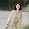 西子/桑蚕丝【白牡丹】欧根纱立体花朵刺绣新中式开衫外套/WTLZ229 商品缩略图4