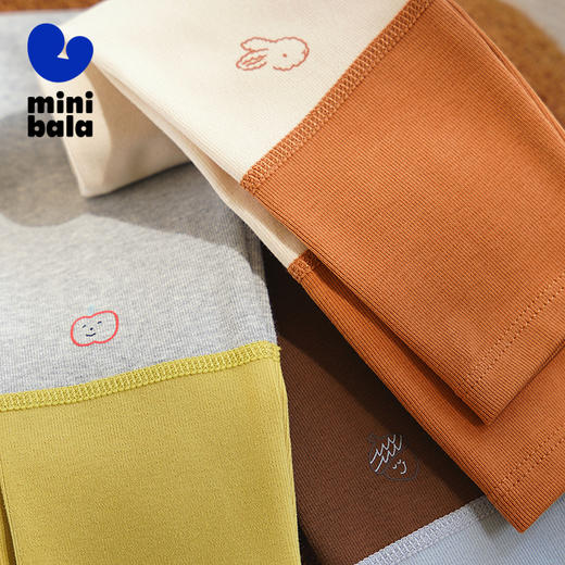 迷你巴拉女童裤子儿童甜美花朵宝宝柔软修身打底裤秋 商品图1