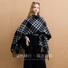 三彩2025新款经典黑白菱格纹时髦外搭复古披肩保暖流苏松弛出片 商品缩略图1