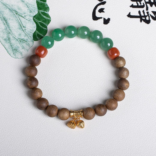 xy0556沉香+南红非洲翠手串 商品图0