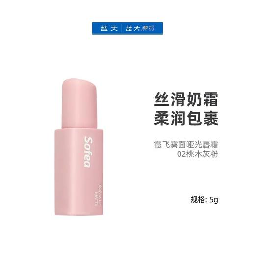 霞飞雾面哑光唇霜02桃木灰粉5g【30174292】 商品图0