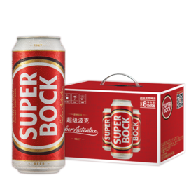 【前置仓】超级波克Super Bock 啤酒 黄啤听装(国产)礼盒装500ml*12听