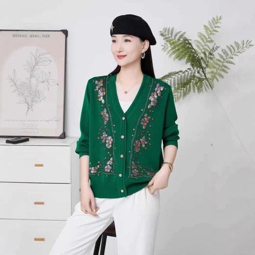 FCY JY8810妈妈装春秋针织开衫毛衣 商品图4