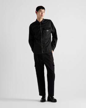 P.R.D 黑色标志徽标 拉链翻领薄款长袖夹克 WT867