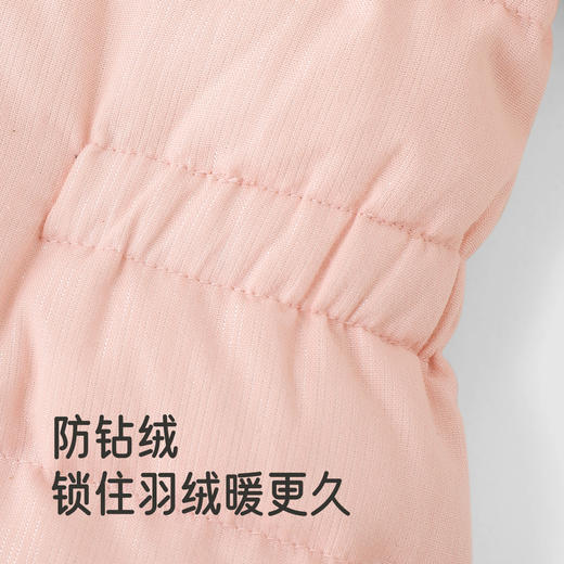 【商场同款】英氏婴儿连体衣羽绒哈衣连帽保暖粉色可爱秋冬新款超韧绒 商品图2