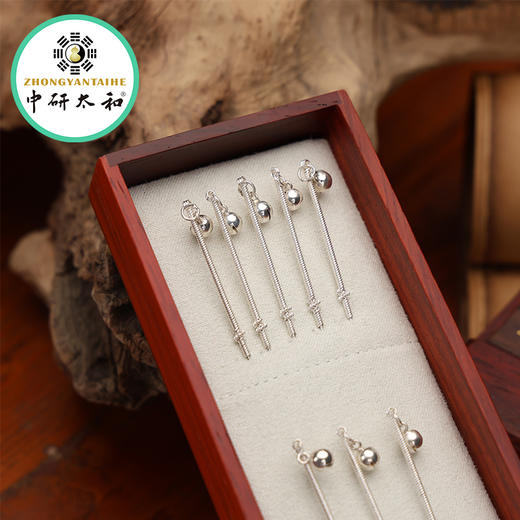 中研太和鬼门十三针收纳盒 红花梨木 13根铃铛针85银 商品图4