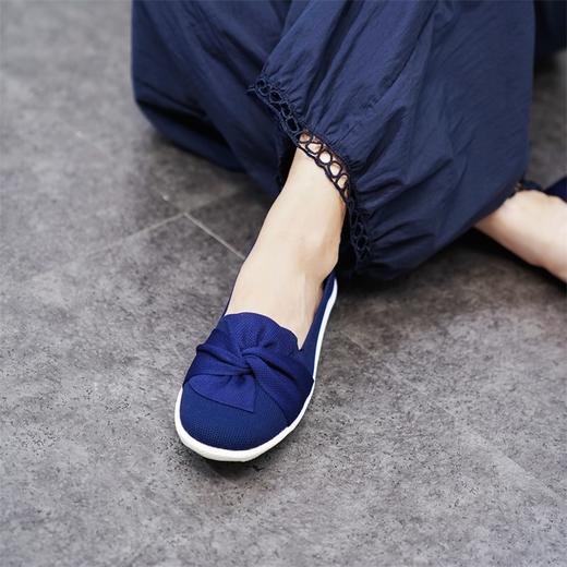 REREJOY 蝴蝶结轻便舒适一脚蹬飞织乐福鞋 商品图6