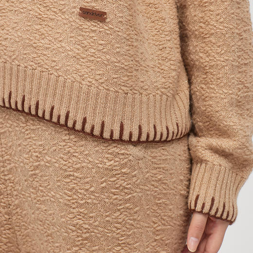 羊绒手工缝边女V领长袖套衫  SJF96W250N 商品图4