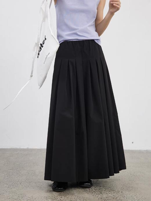 步履不停/5B43143C/宽松黑色九分褶皱裙裤 商品图0