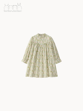 花边领碎花连衣裙