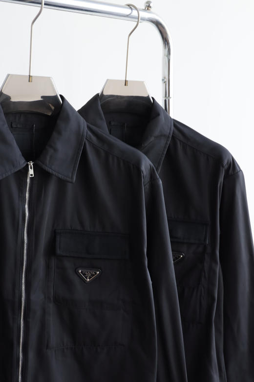 P.R.D 黑色标志徽标 拉链翻领薄款长袖夹克 WT867 商品图4