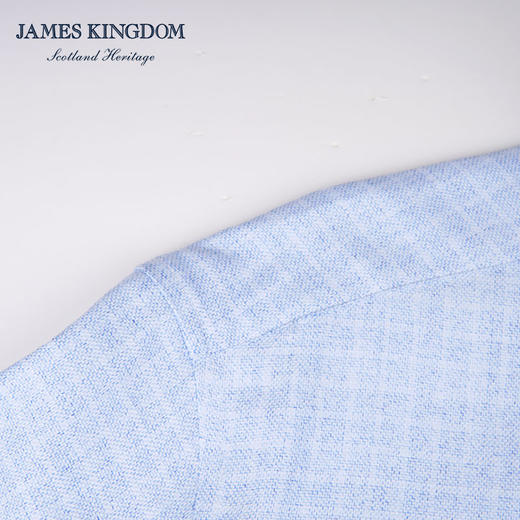 【商务云染100%棉】占姆士男士春秋季100%纯棉云染工艺合体版抗皱长袖衬衫 商品图4