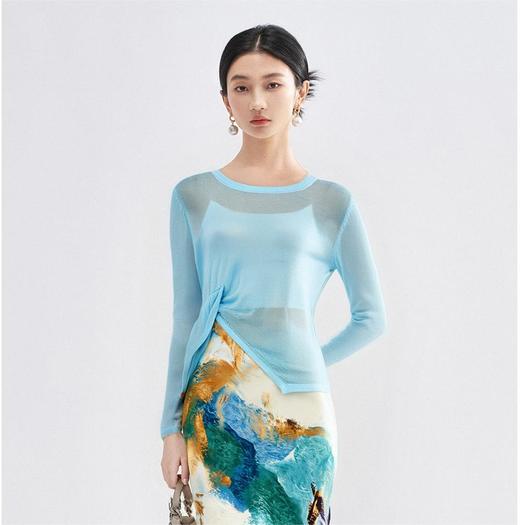 百搭舒适罩衫 米思阳2026春季新款休闲感宽松针织衫上衣女5936 商品图1