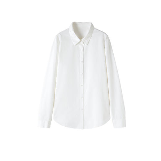 谜底白衬衣长袖女2025秋新品通勤简约刺绣钉珠百搭衬衫253MC1236 商品图4