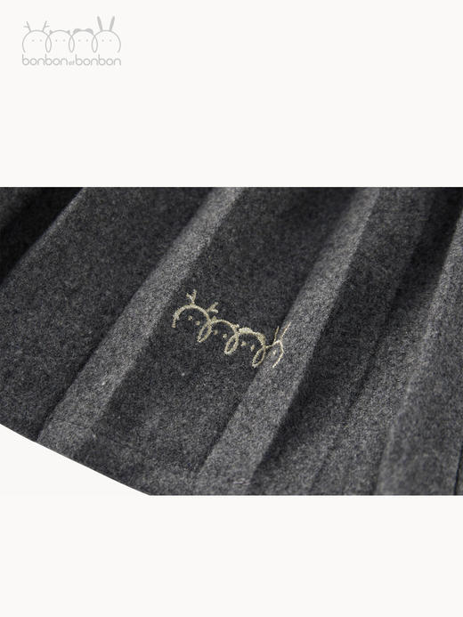 深灰羊毛百褶半裙 商品图2