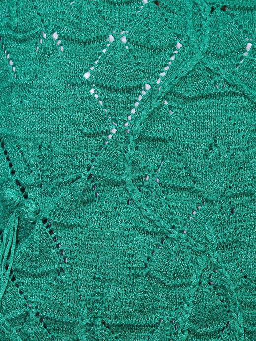 TYNVIE 手工编织钩针纹理花卉钻石图案背心-绿色 商品图9