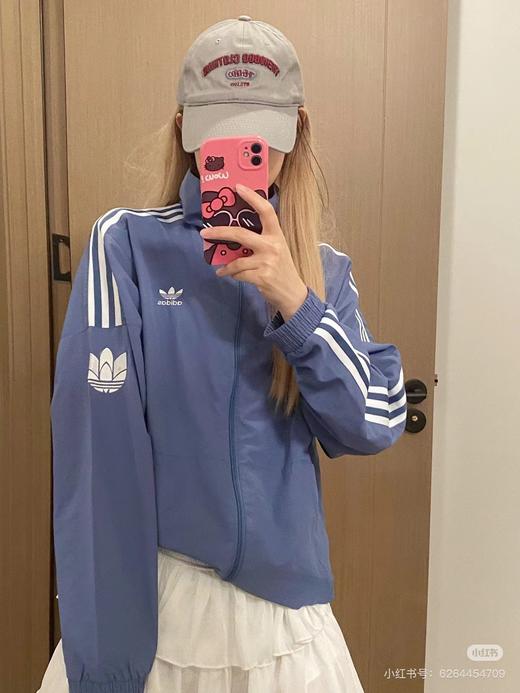 D082127条纹Logo宽松网格内衬立领运动夹克外套 商品图6