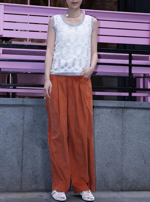 TYNVIE 白色纹理蕾丝条纹荷叶边饰边软壳面料 商品图6