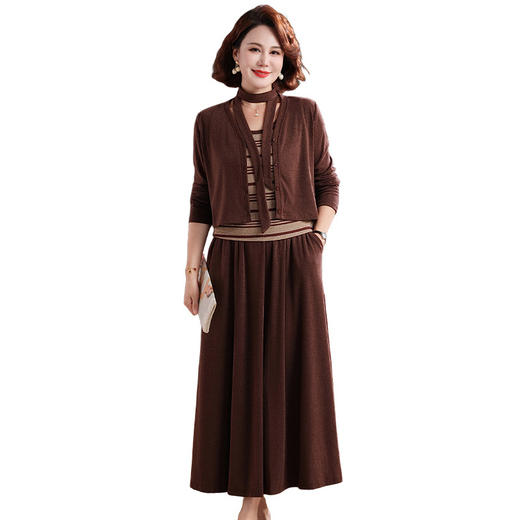 FW 8505时尚针织开衫外套高腰半身裙三件套 商品图4