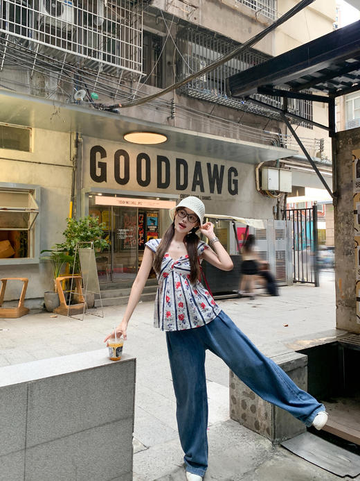 【110元任选2件】最后一波现货！【甜心学妹】红色花朵吊带上衣 商品图7