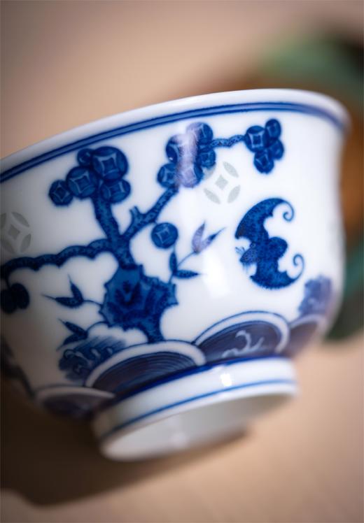 会员专享  青花蝙蝠铜钱单杯 仅供【景瀚店】自提 商品图1
