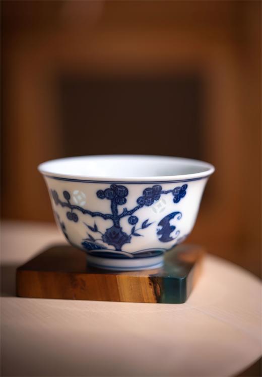 会员专享  青花蝙蝠铜钱单杯 仅供【景瀚店】自提 商品图0