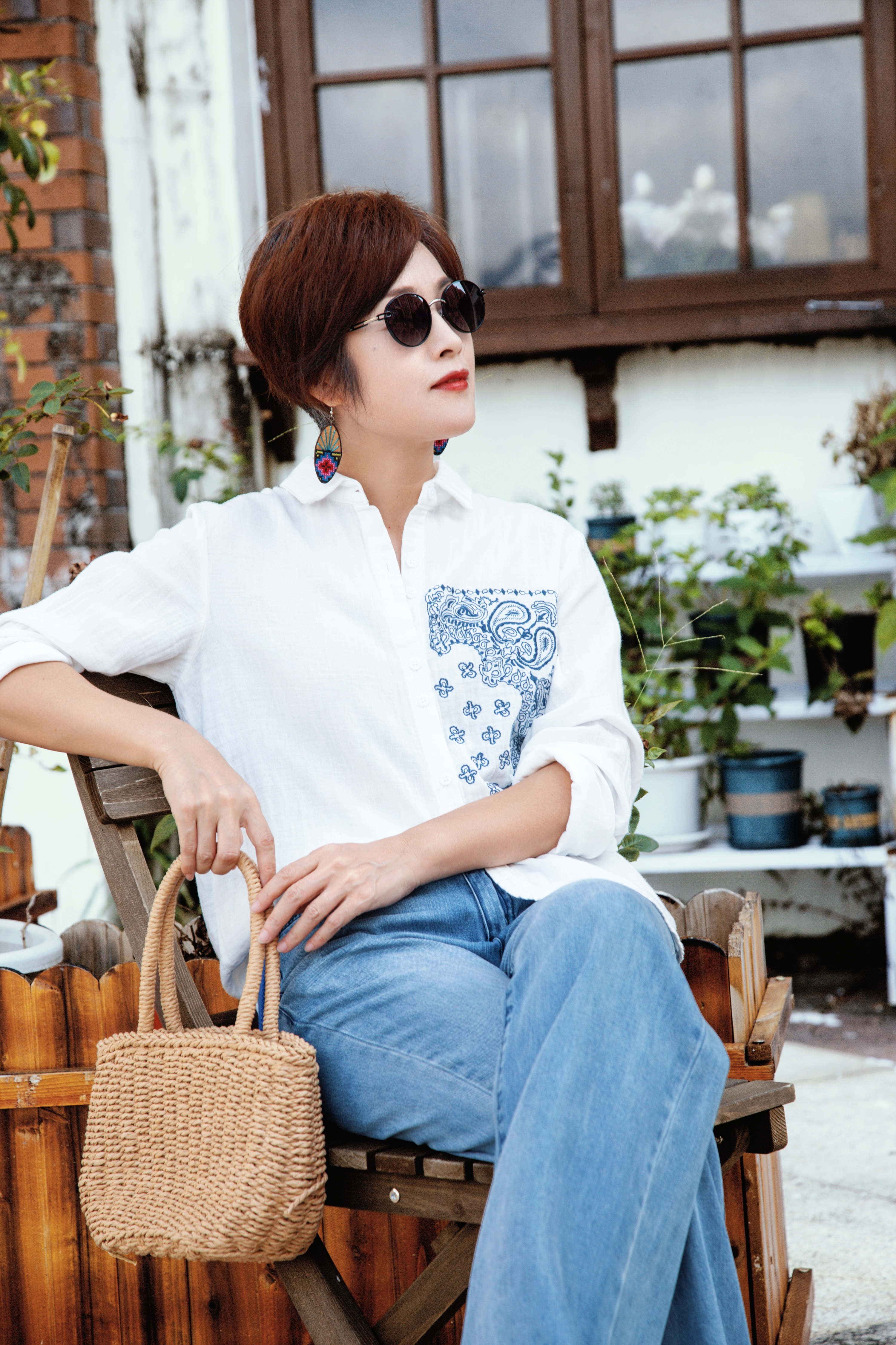 民族风印花衬衫