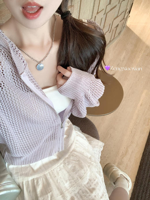【149元任选2件】最后一波现货！韩系镂空防晒连帽针织开衫 商品图8
