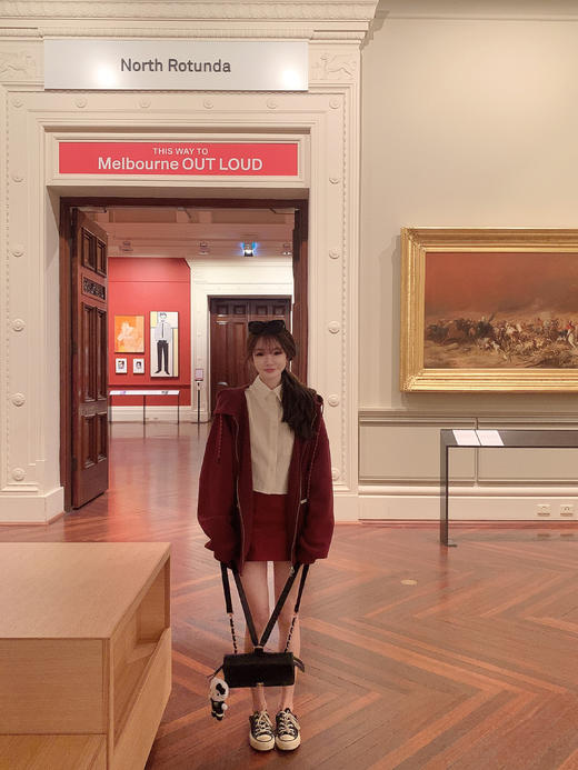 金蘑菇菇 松弛少女感 100棉刺绣衬衫+安可拉红半裙 商品图3